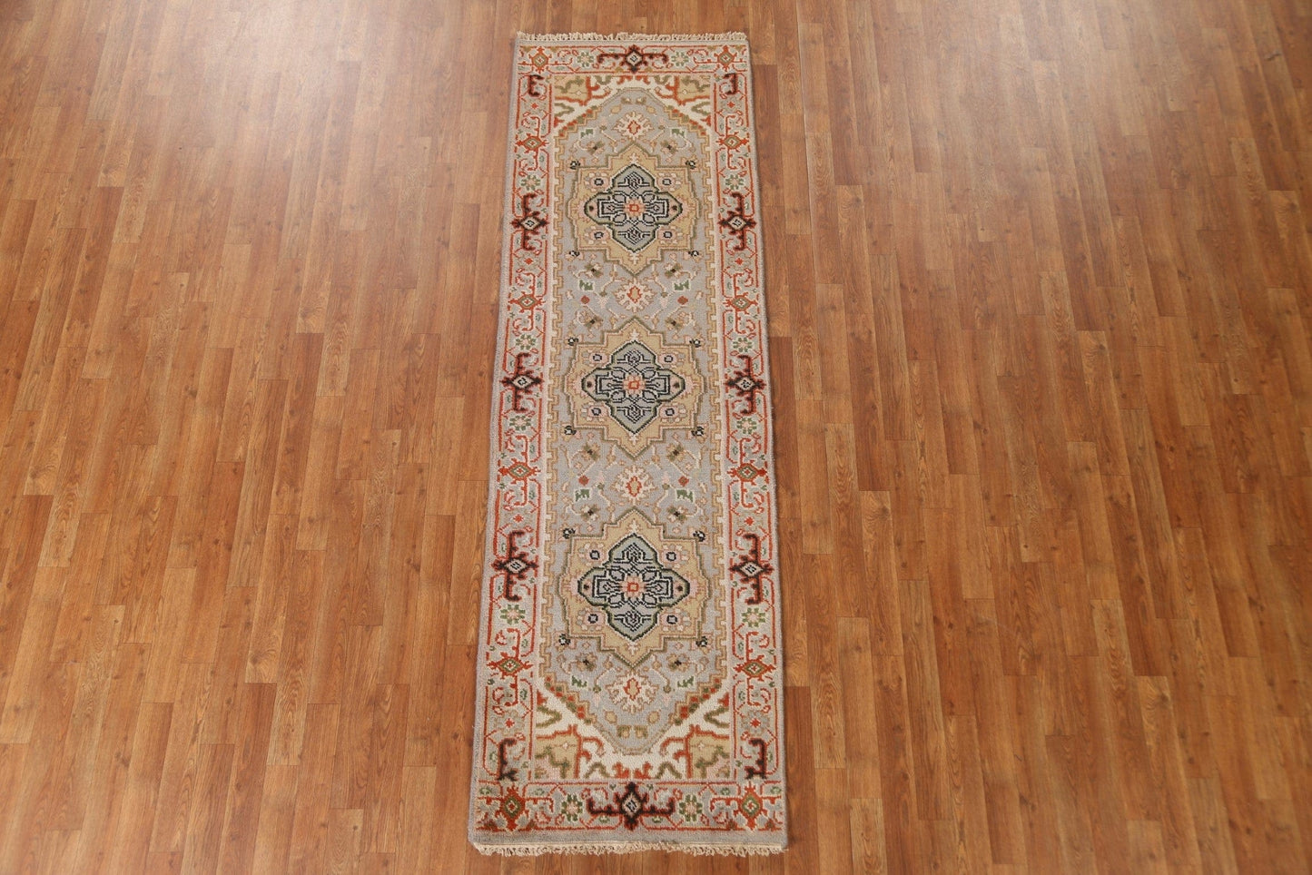 Geometric Heriz Serapi Oriental Runner Rug 3x8