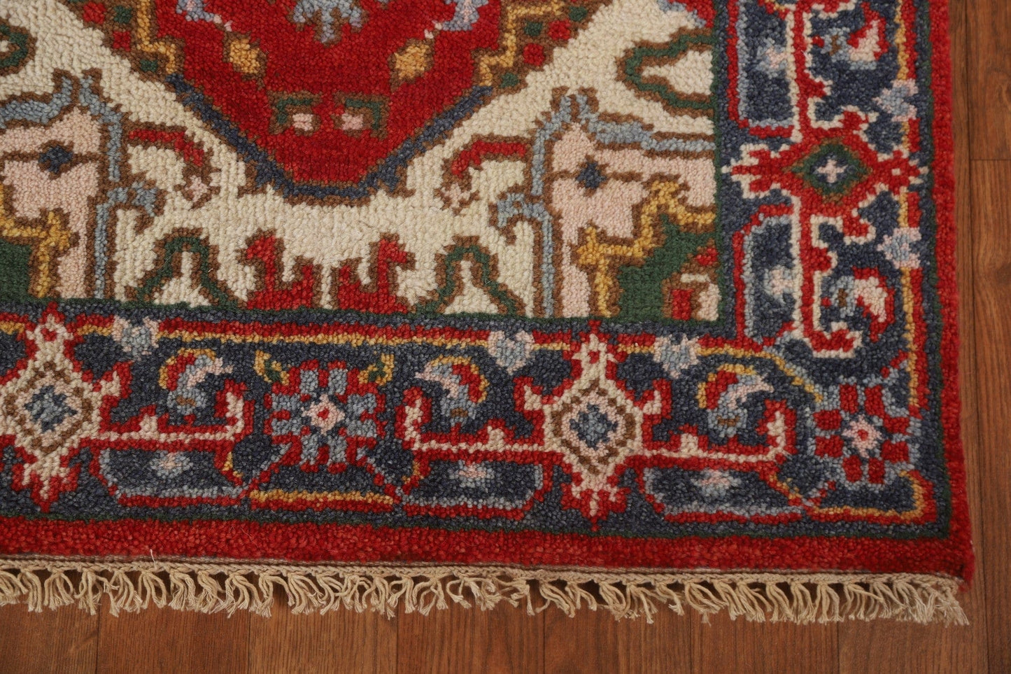 Red Wool Heriz Serapi Oriental Runner Rug 2x8