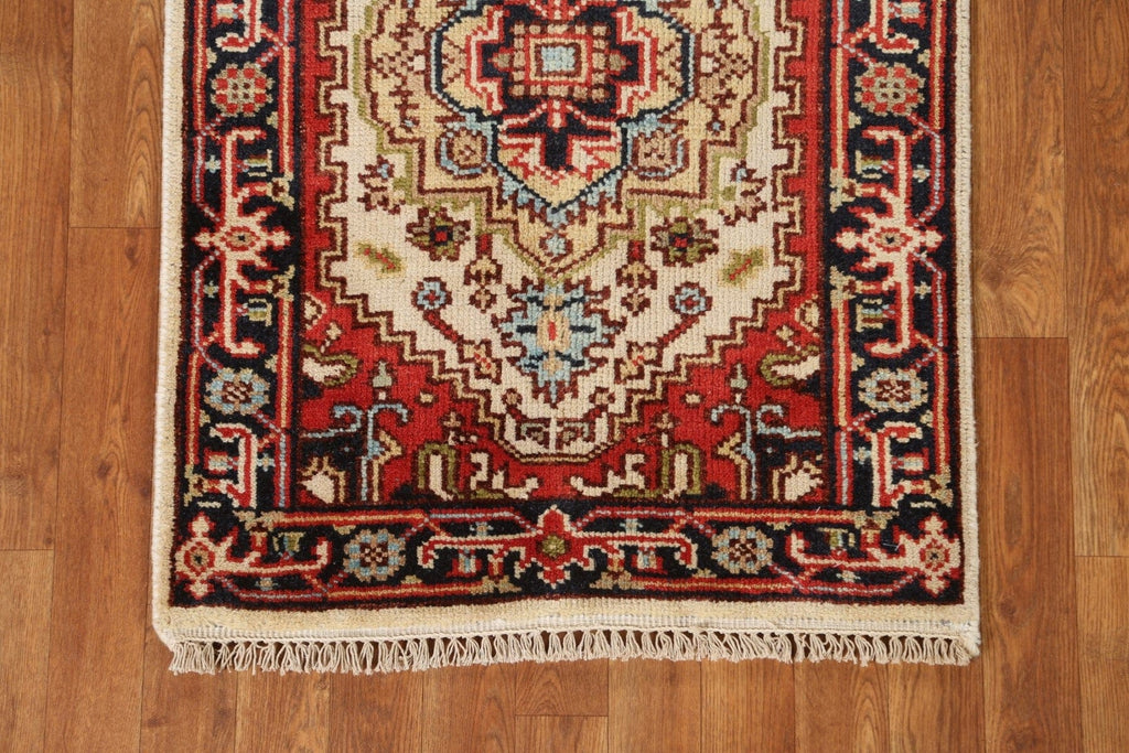 Hand-Knotted Heriz Serapi Oriental Runner Rug 3x10