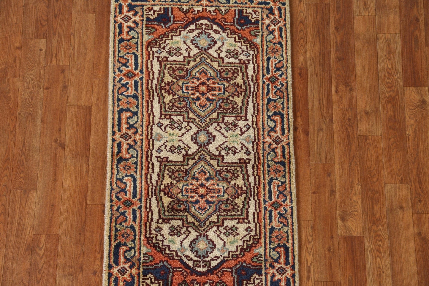 Hand-Knotted Heriz Serapi Oriental Wool Rug 2x4