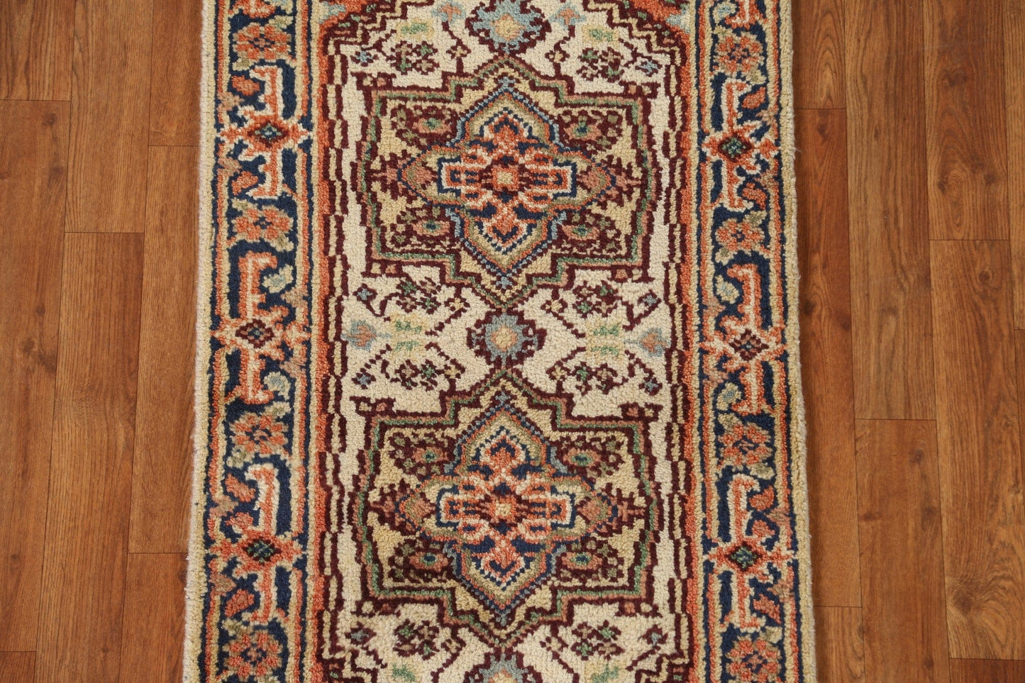 Hand-Knotted Heriz Serapi Oriental Wool Rug 2x4