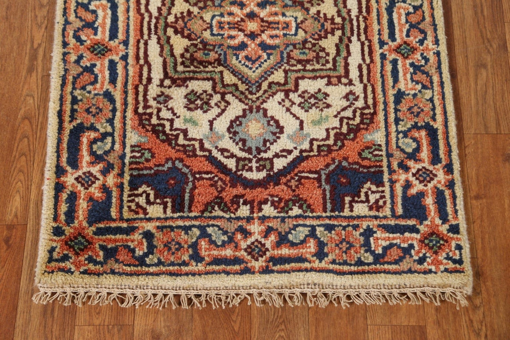 Hand-Knotted Heriz Serapi Oriental Wool Rug 2x4