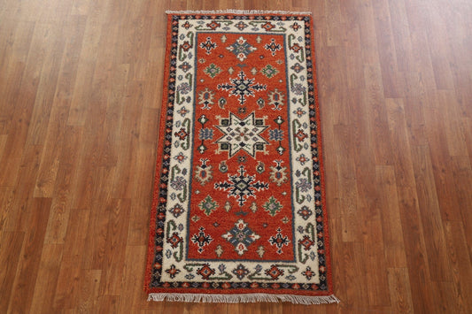 Handmade Kazak Oriental Runner Rug 2x5