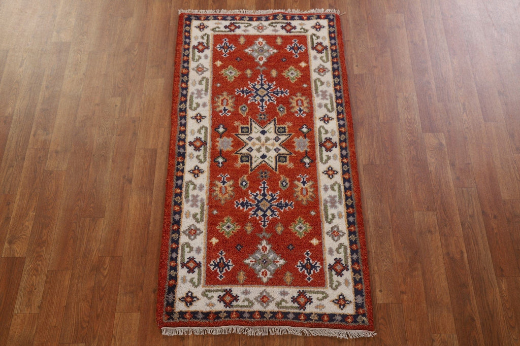 Handmade Kazak Oriental Runner Rug 2x5