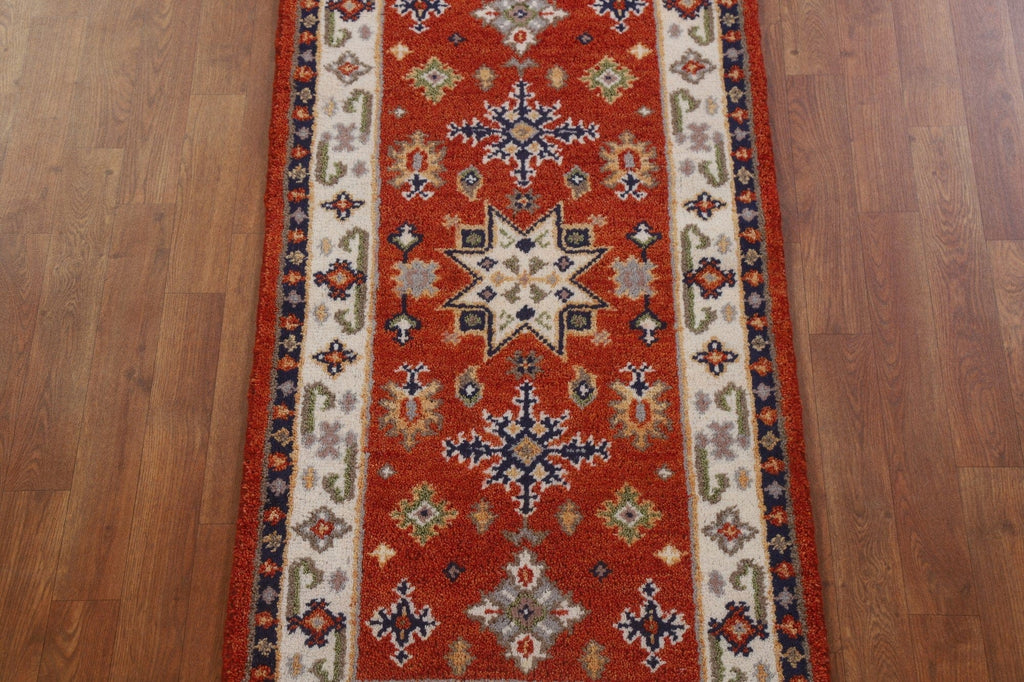 Handmade Kazak Oriental Runner Rug 2x5