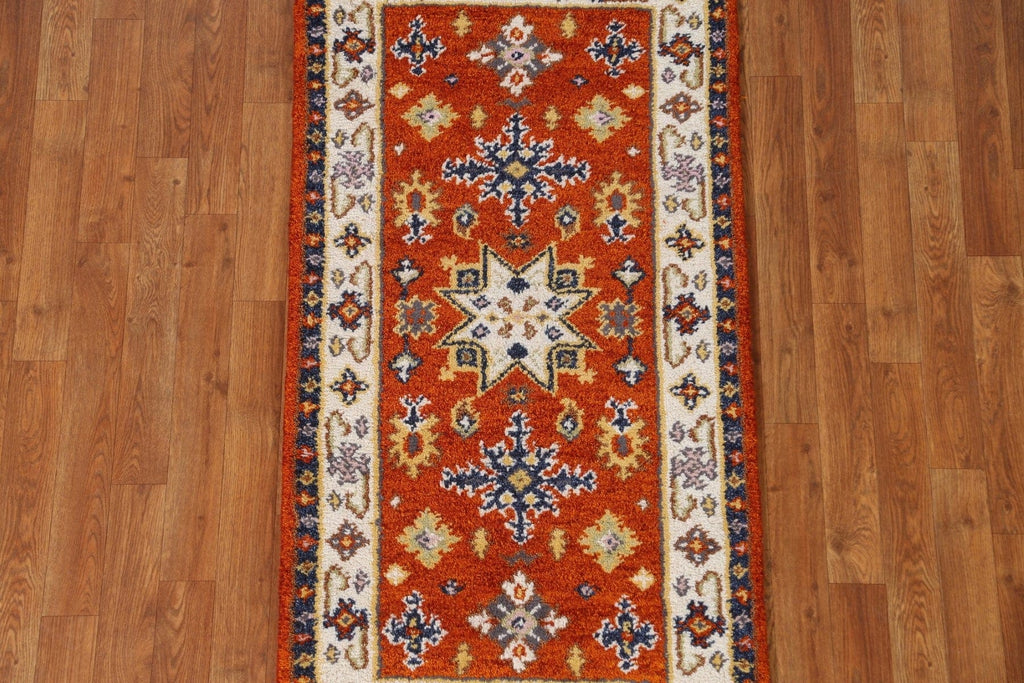 Handmade Wool Kazak Oriental Runner Rug 2x5