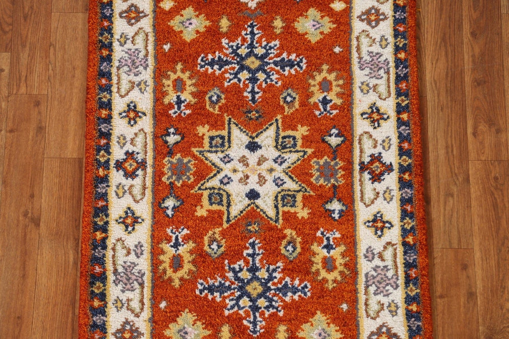 Handmade Wool Kazak Oriental Runner Rug 2x5