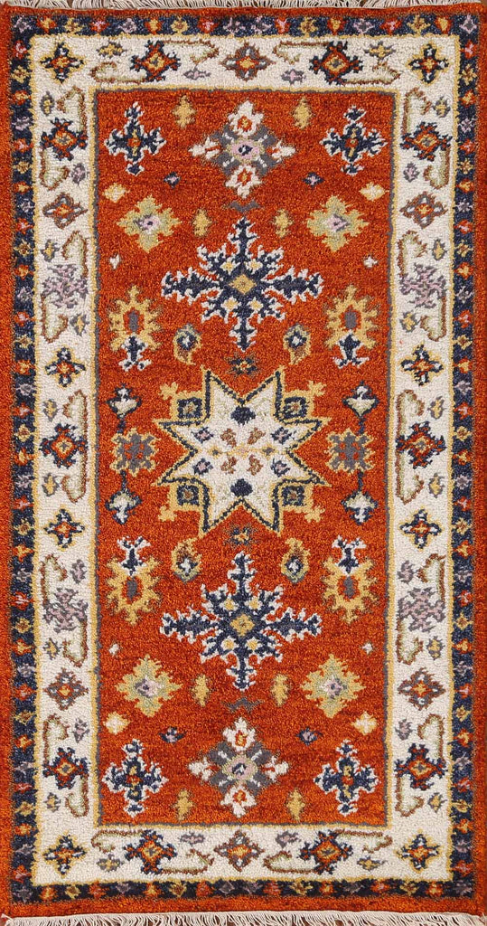 Handmade Wool Kazak Oriental Runner Rug 2x5