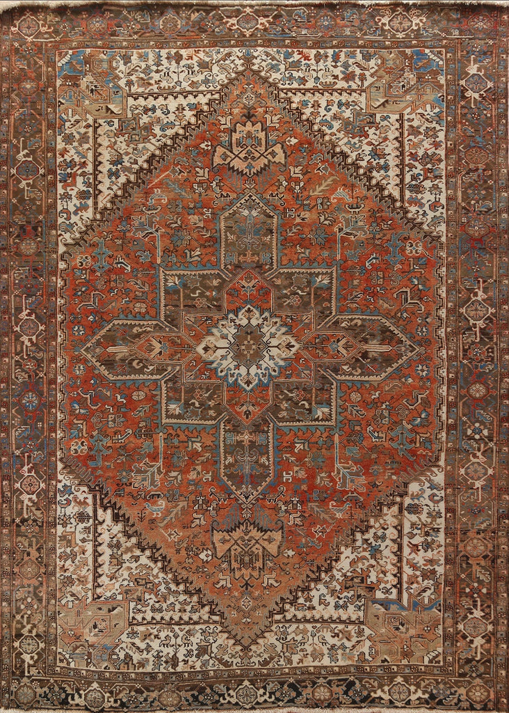 Geometric Heriz Persian Area Rug 10x12