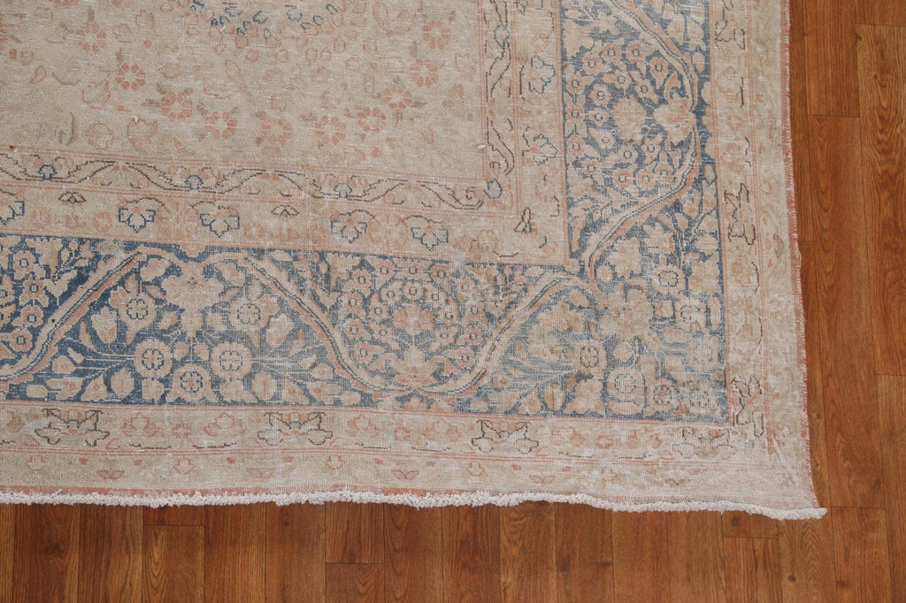 Distressed Wool Kerman Persian Area Rug 10x13