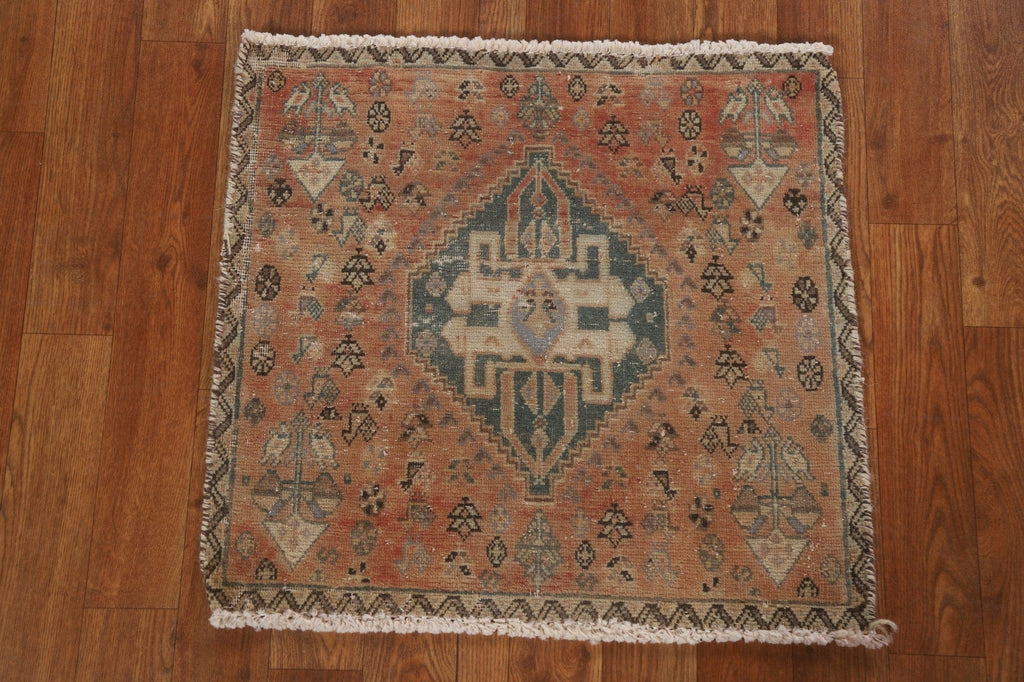 Set of 2 Tribal Abadeh Persian Square Rugs 2x2