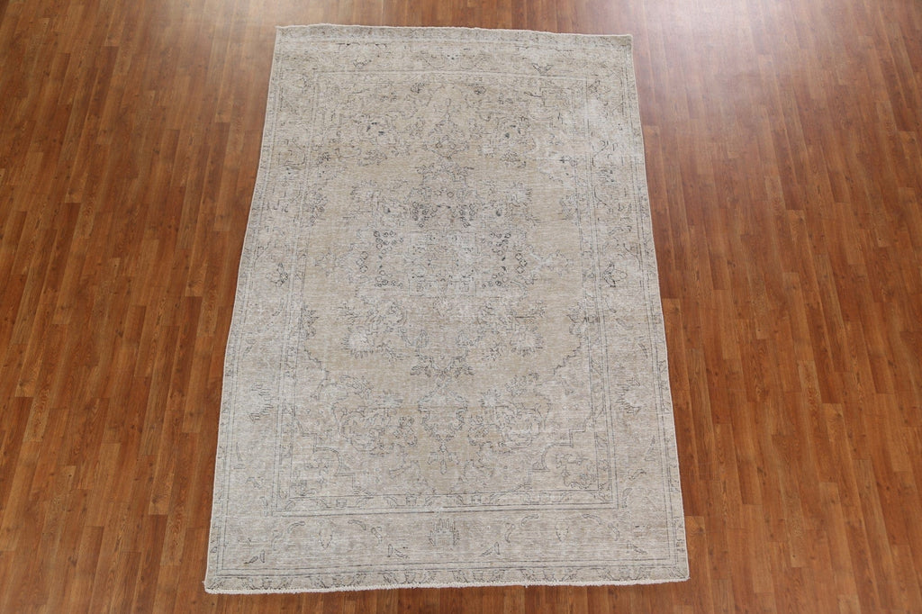 Antique Distressed Tabriz Persian Area Rug 7x10