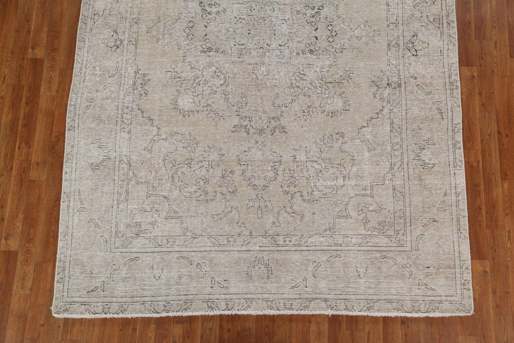 Antique Distressed Tabriz Persian Area Rug 7x10