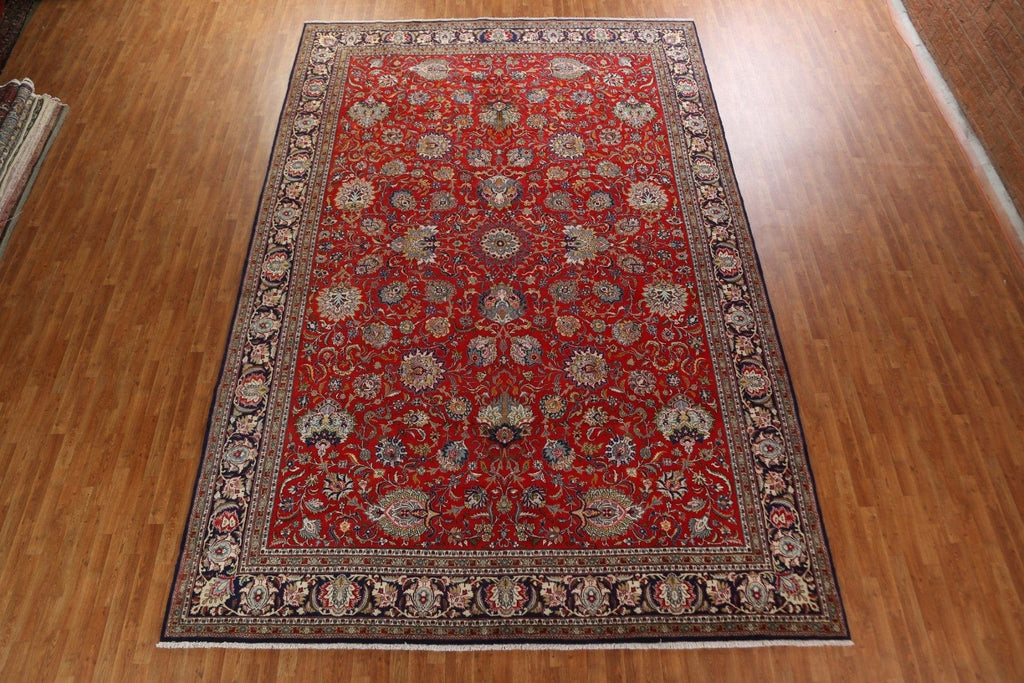 Vegetable Dye Floral Large Tabriz Persian Rug 10x15