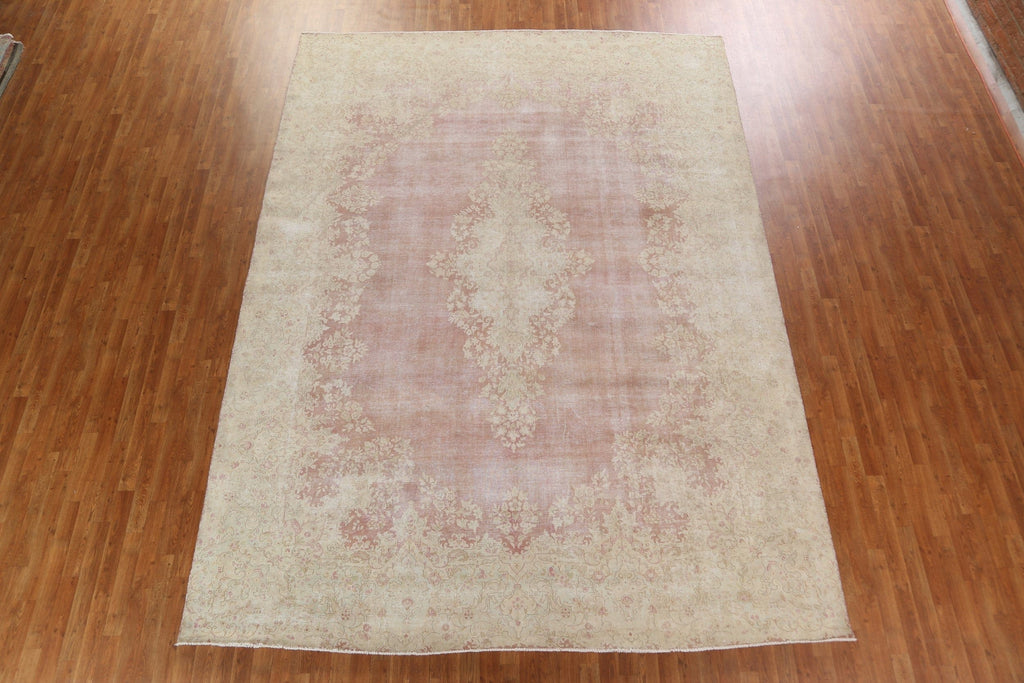 Antique Distressed Kerman Persian Area Rug 10x13