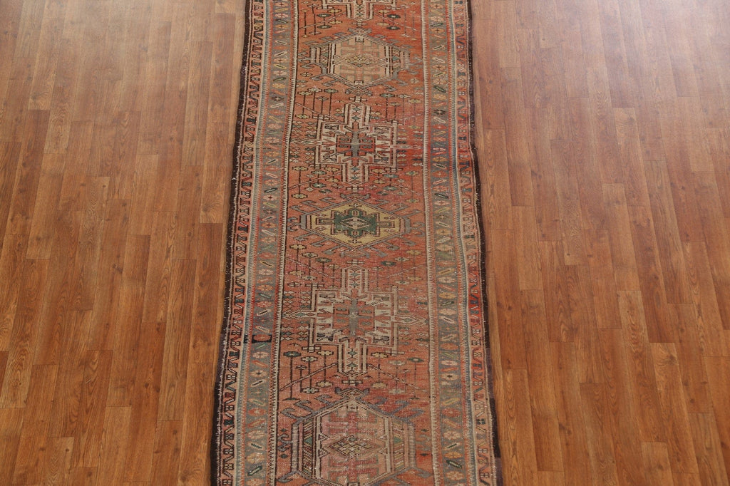 Tribal Geometric Gharajeh Persian Runner Rug 3x10