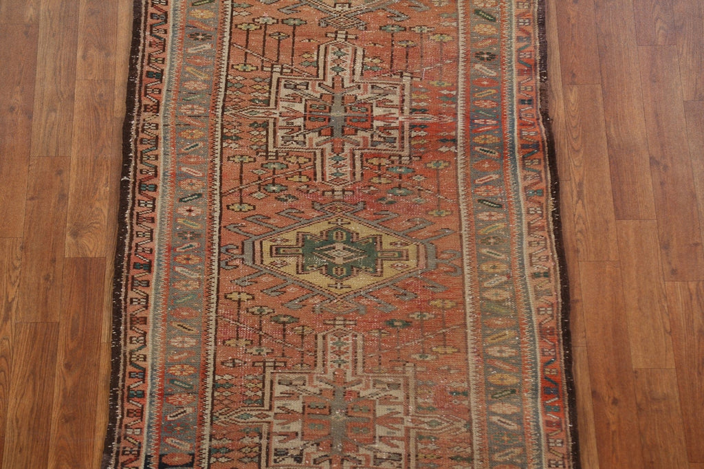 Tribal Geometric Gharajeh Persian Runner Rug 3x10