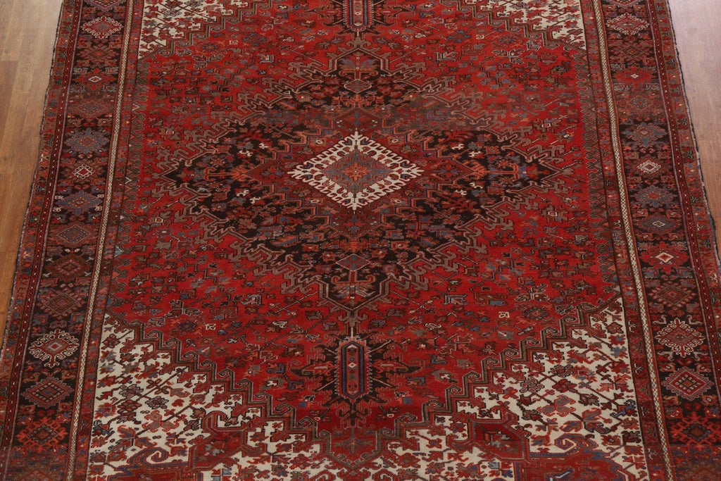 Vintage Geometric Heriz Persian Area Rug 10x12