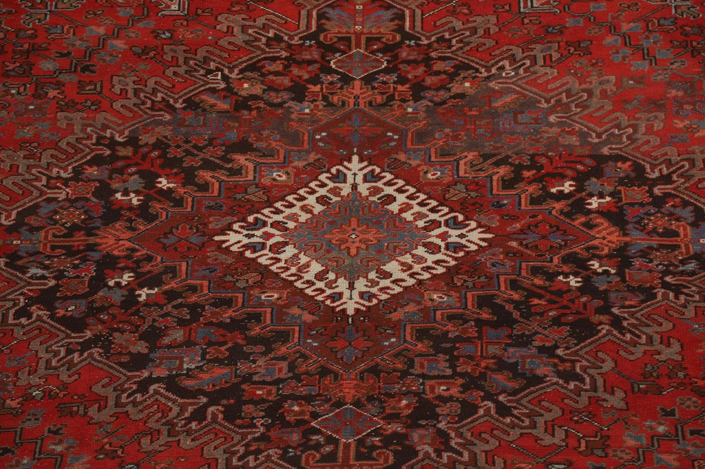 Vintage Geometric Heriz Persian Area Rug 10x12