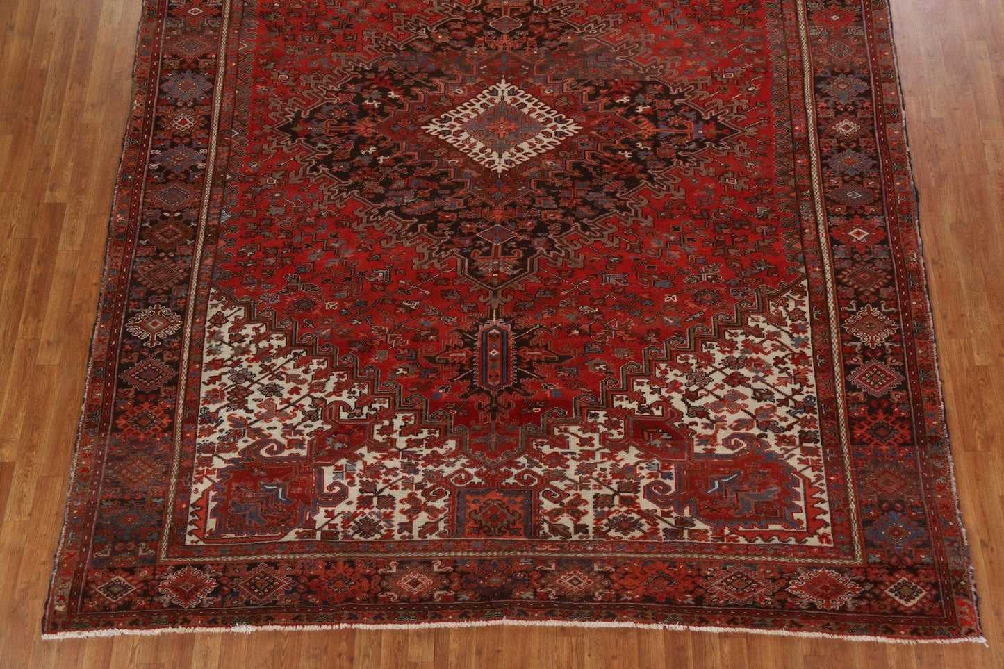 Vintage Geometric Heriz Persian Area Rug 10x12