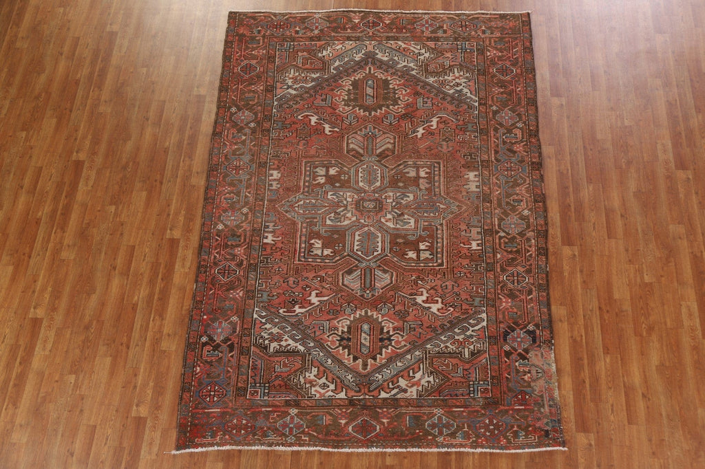 Vegetable Dye Wool Heriz Persian Area Rug 6x9