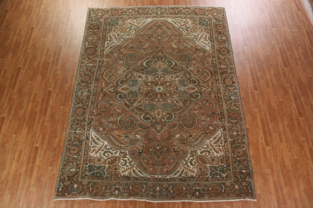 Handmade Wool Heriz Persian Area Rug 9x12