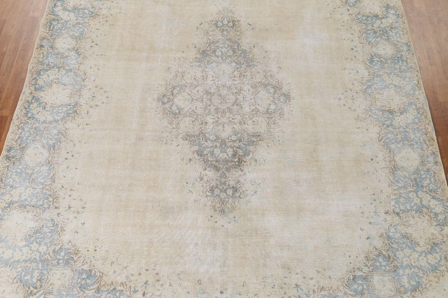 Muted Distressed Kerman Persian Area Rug 10x13