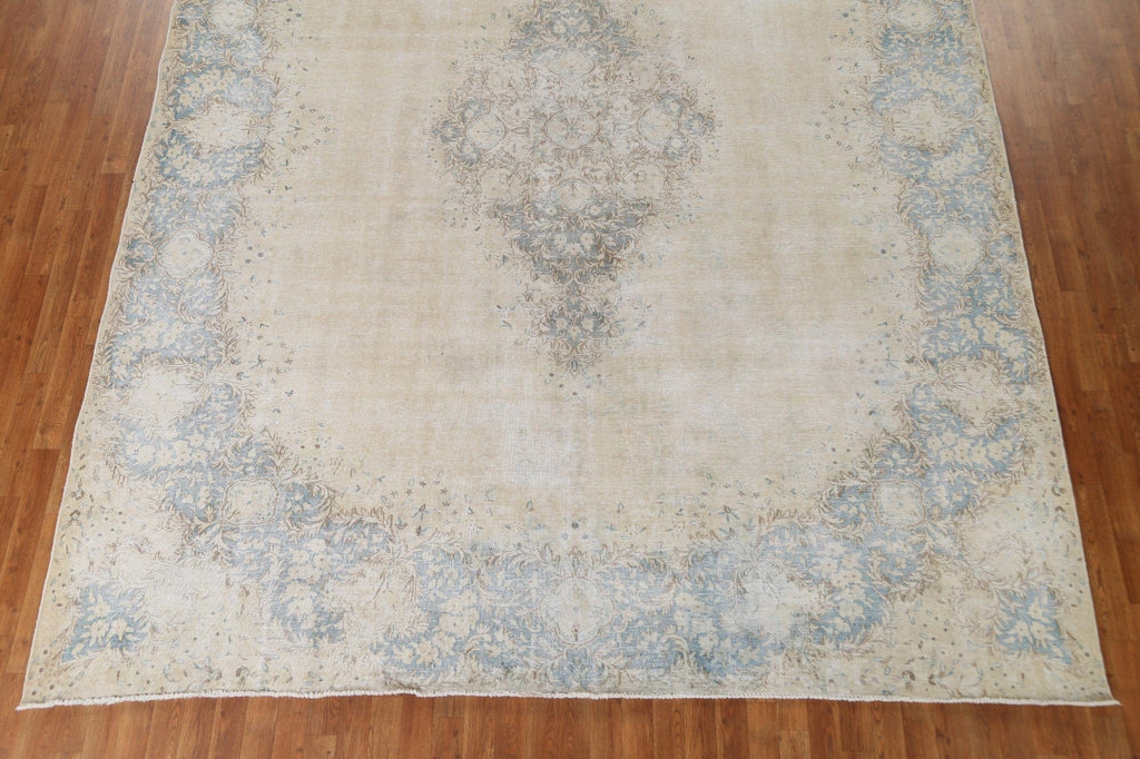 Muted Distressed Kerman Persian Area Rug 10x13