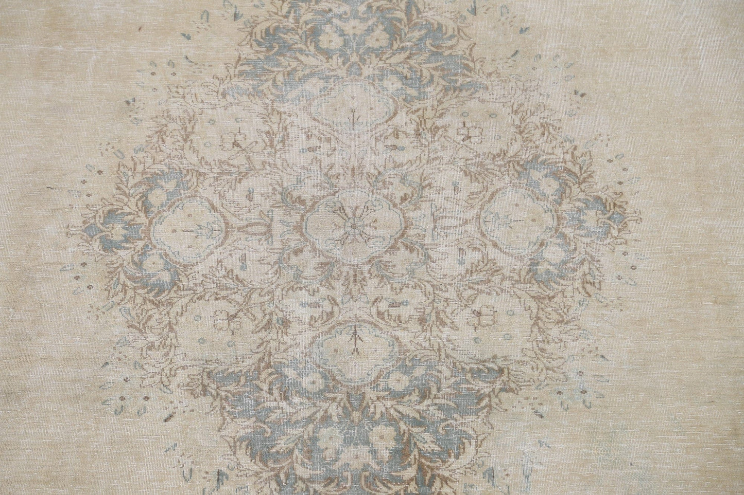 Muted Distressed Kerman Persian Area Rug 10x13