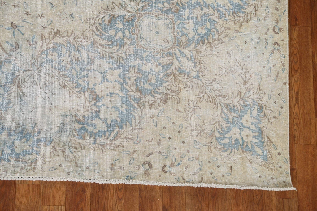 Muted Distressed Kerman Persian Area Rug 10x13