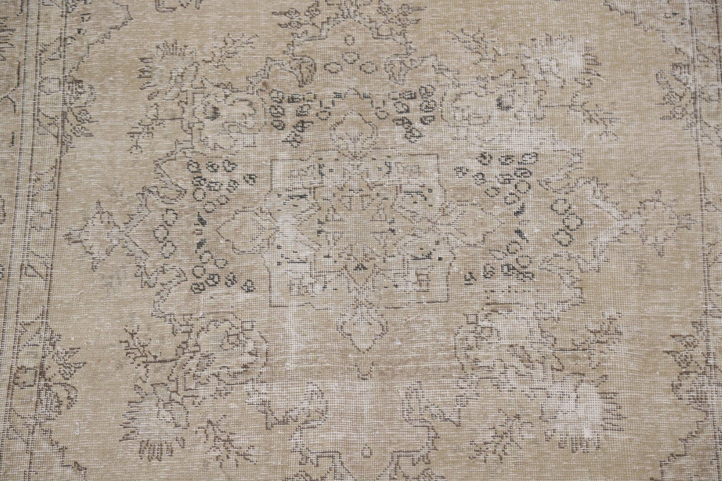 Muted Distressed Tabriz Persian Area Rug 6x9