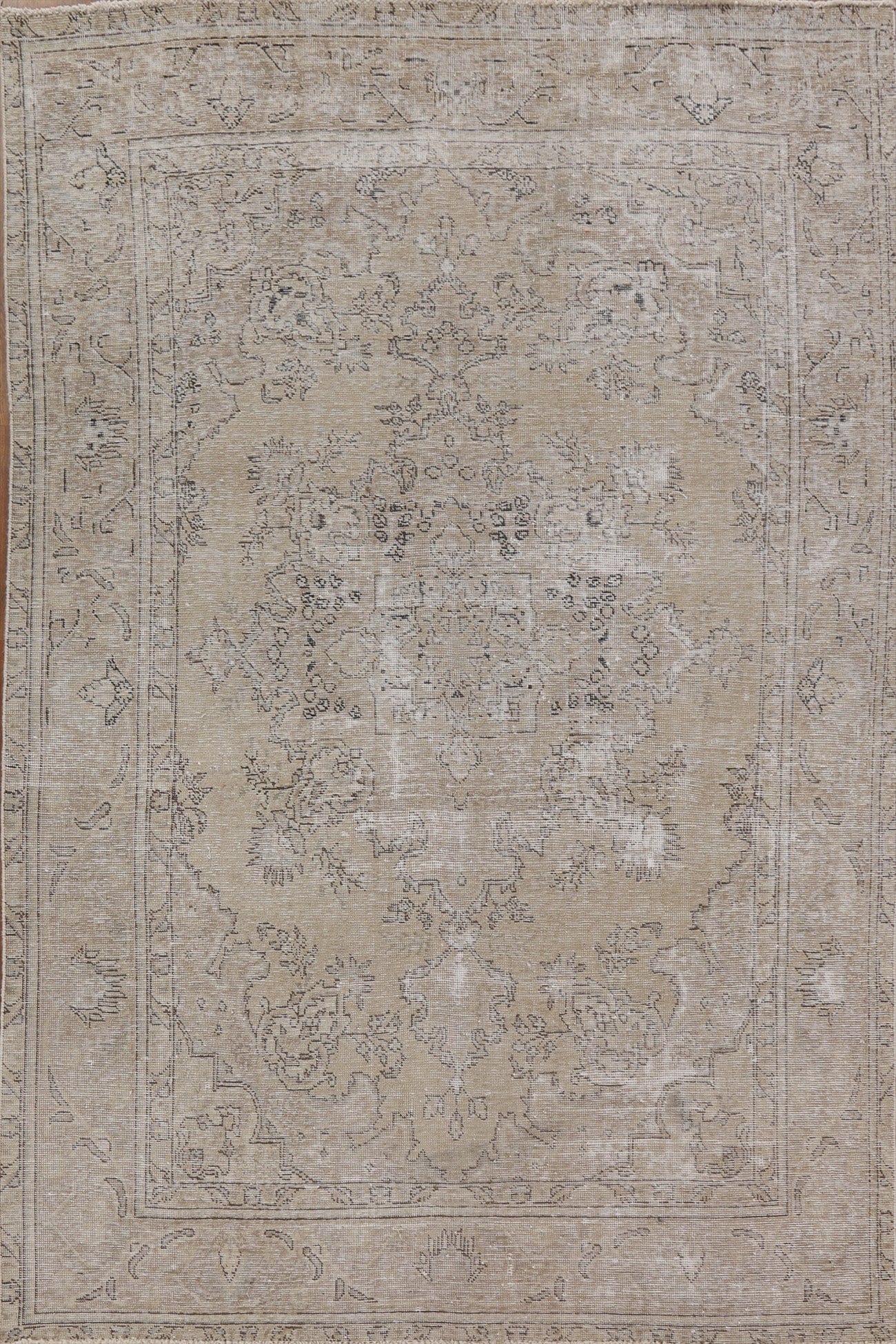 Muted Distressed Tabriz Persian Area Rug 6x9