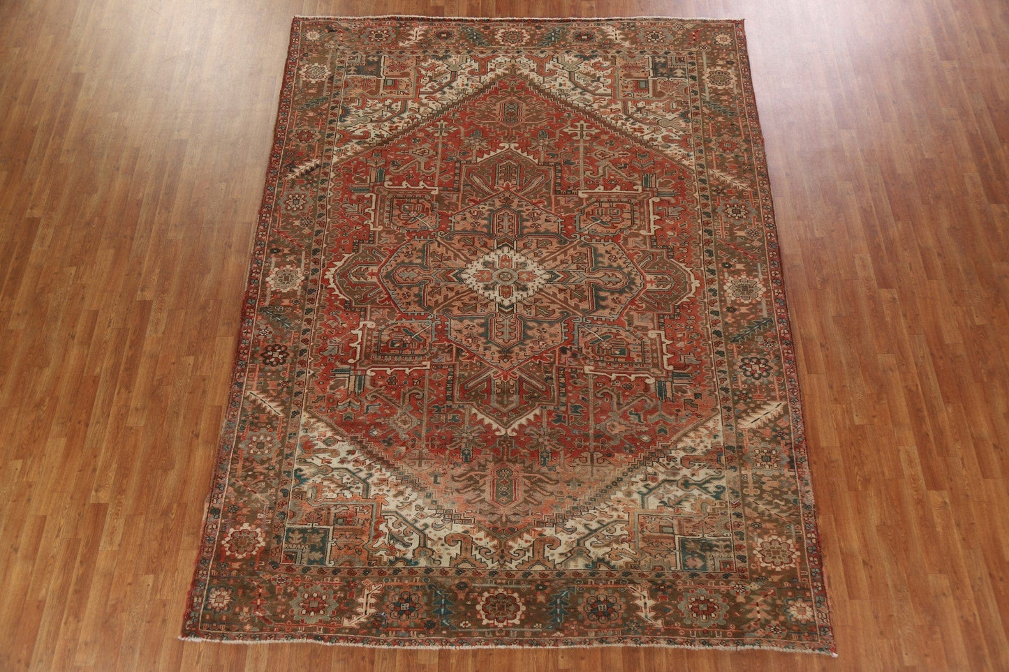 Geometric Wool Heriz Persian Area Rug 9x11