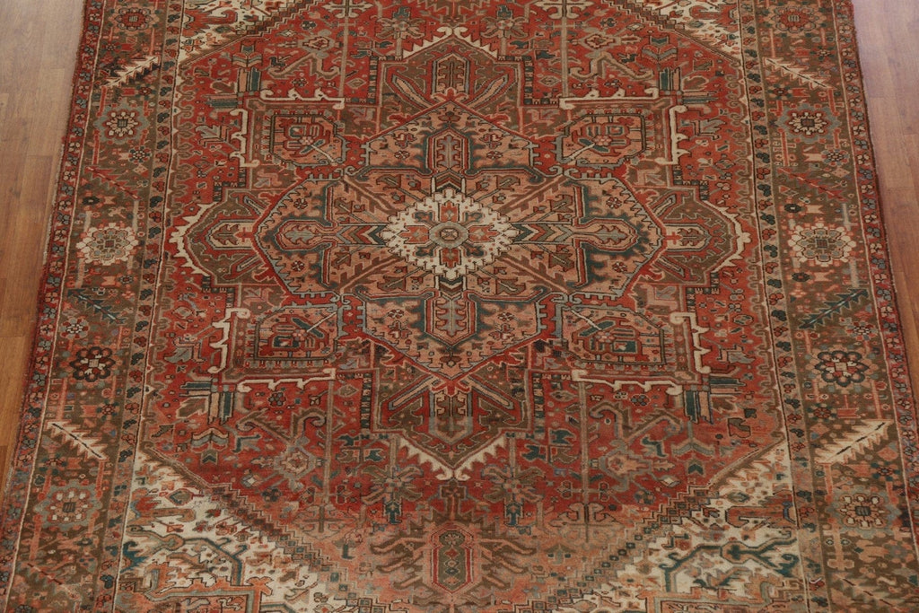 Geometric Wool Heriz Persian Area Rug 9x11