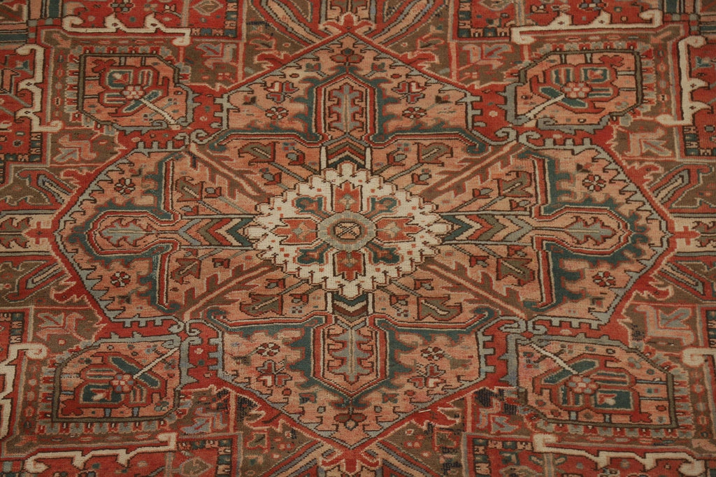 Geometric Wool Heriz Persian Area Rug 9x11