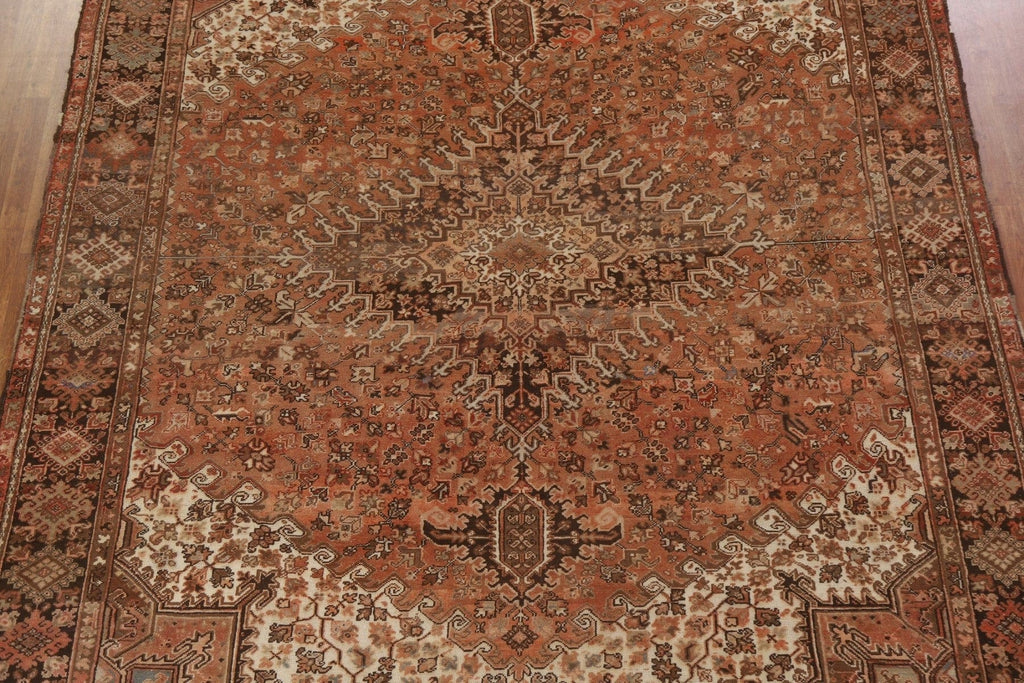 Vintage Geometric Heriz Persian Area Rug 10x12