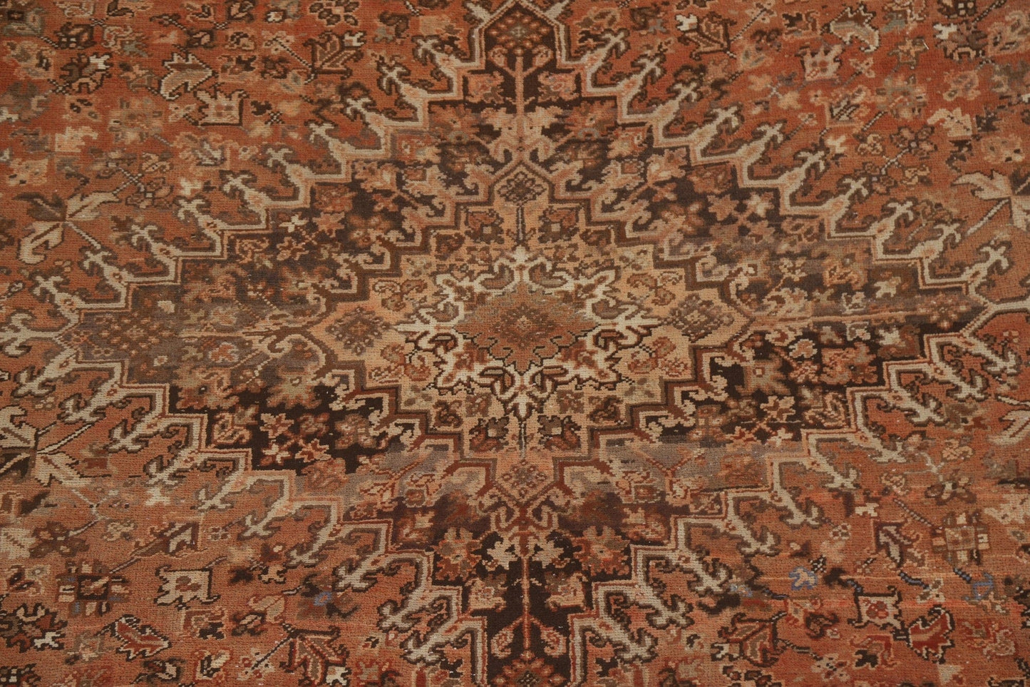 Vintage Geometric Heriz Persian Area Rug 10x12