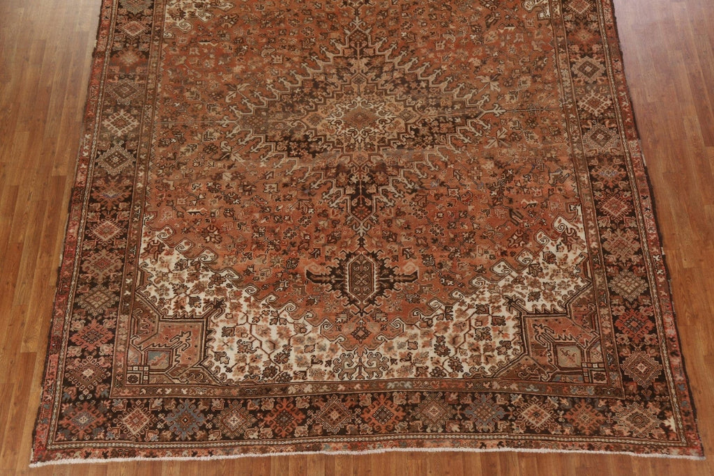 Vintage Geometric Heriz Persian Area Rug 10x12