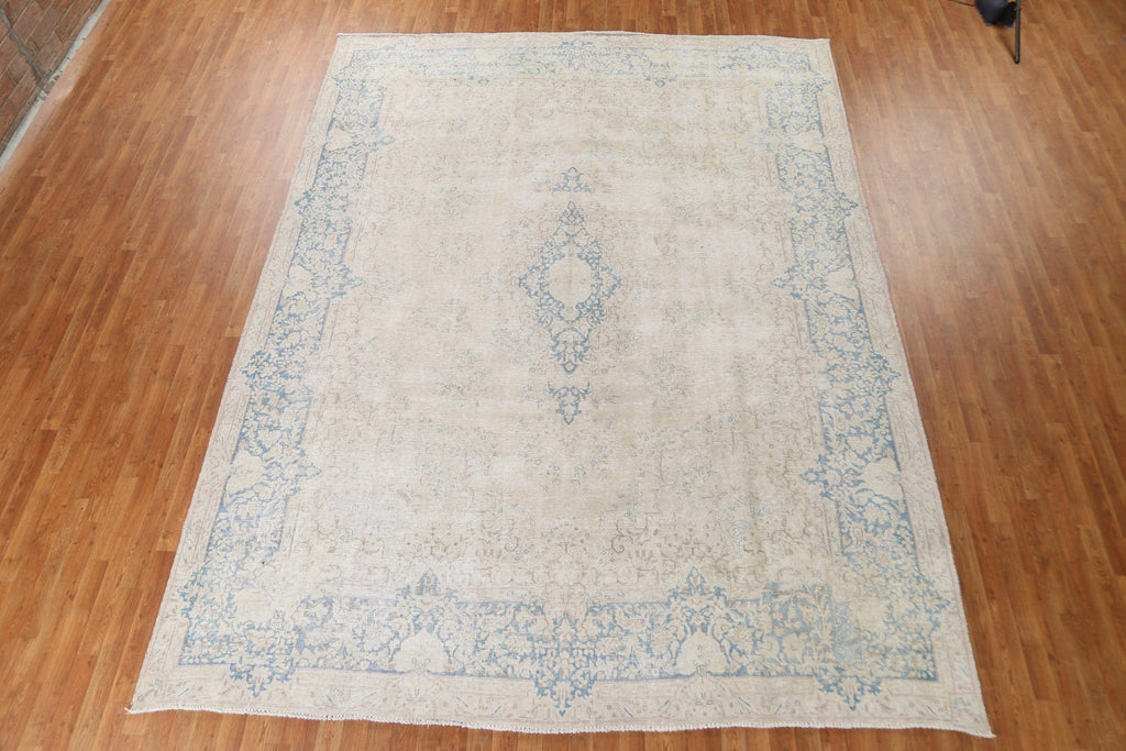 Distressed Kerman Persian Area Rug 10x13