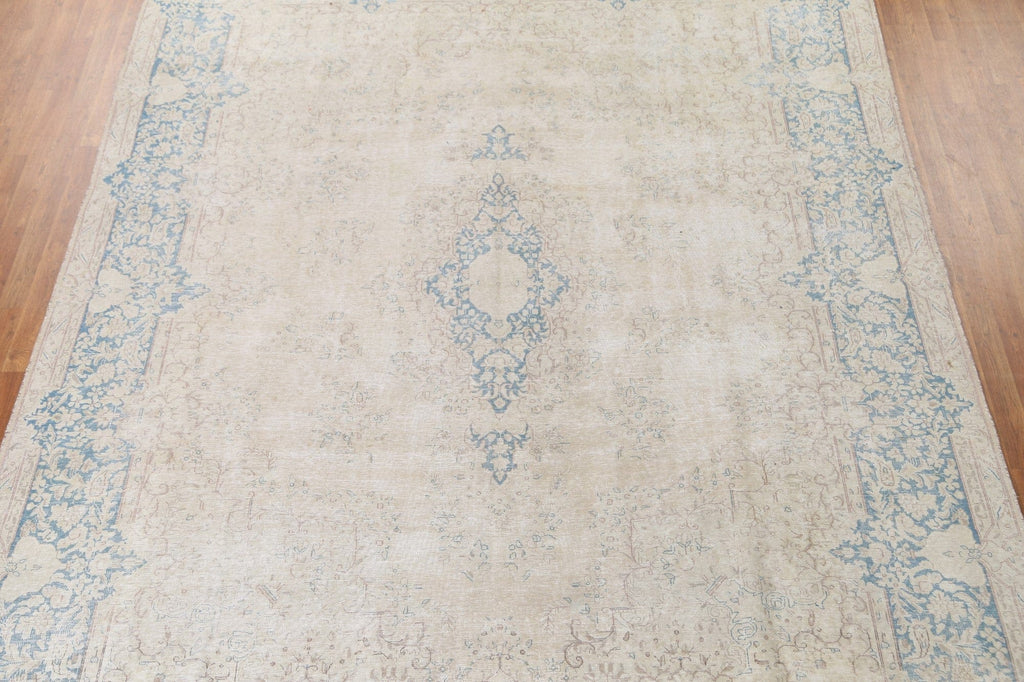 Distressed Kerman Persian Area Rug 10x13