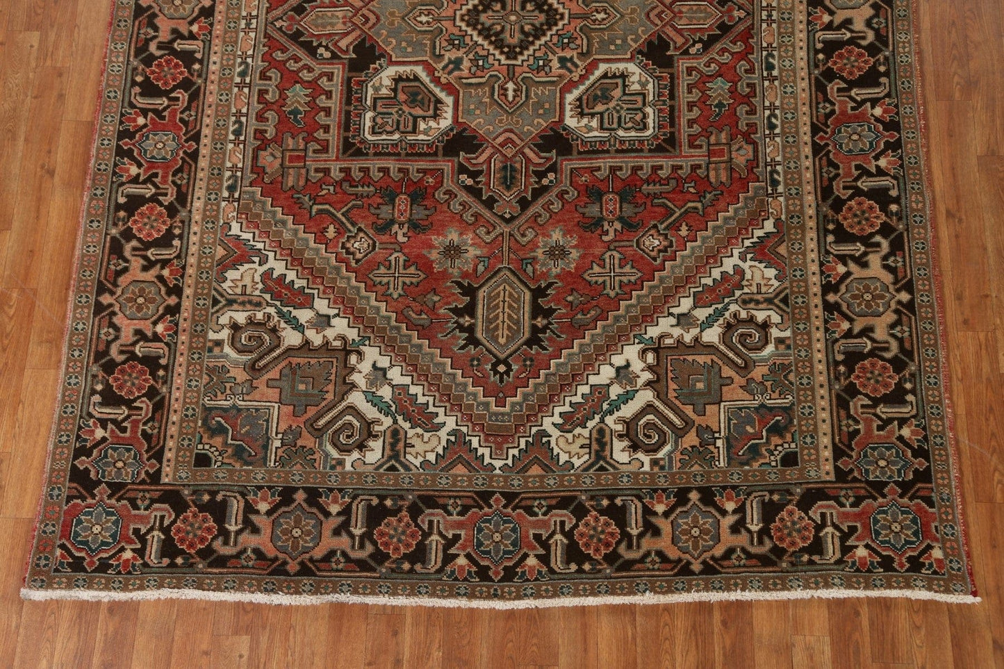 Red Geometric Heriz Persian Area Rug 7x10