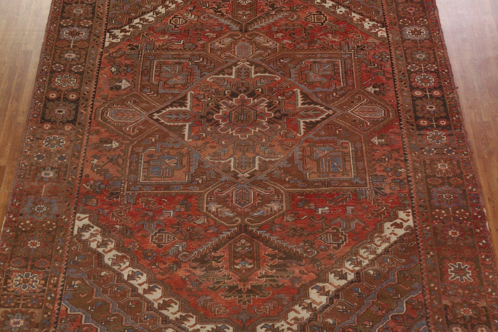 Red Geometric Heriz Persian Area Rug 10x12