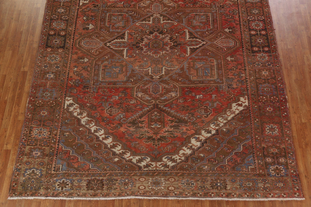 Red Geometric Heriz Persian Area Rug 10x12