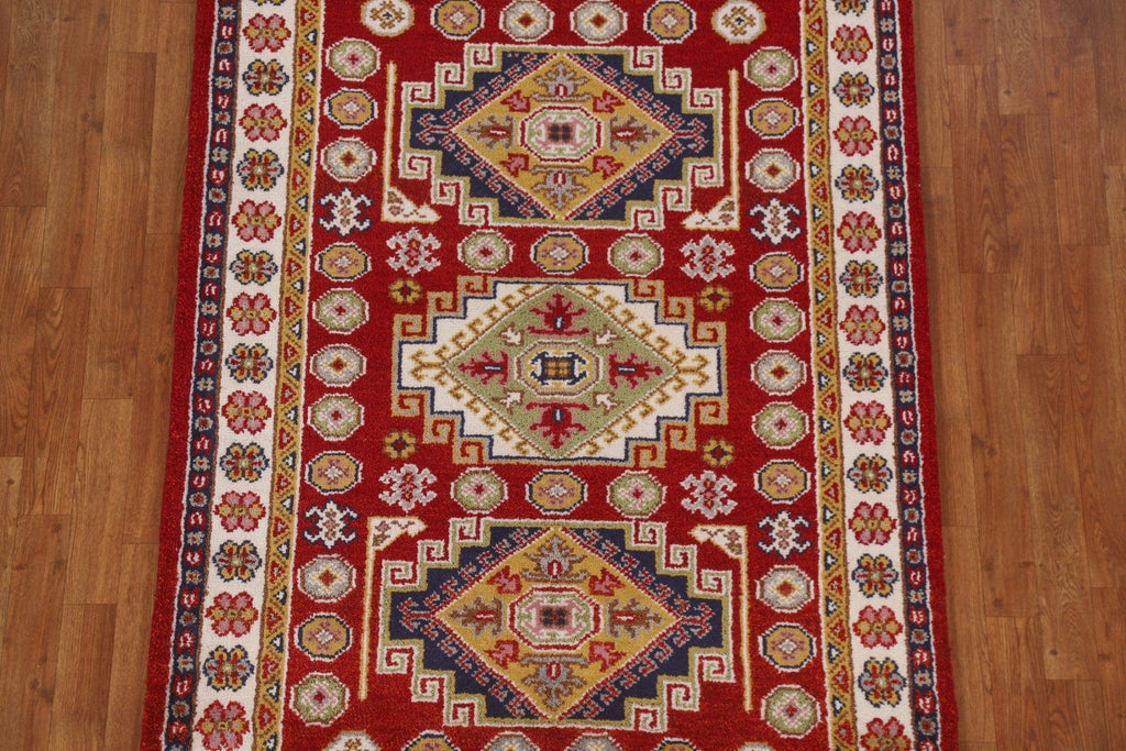 Red Wool Kazak Oriental Area Rug 4x6