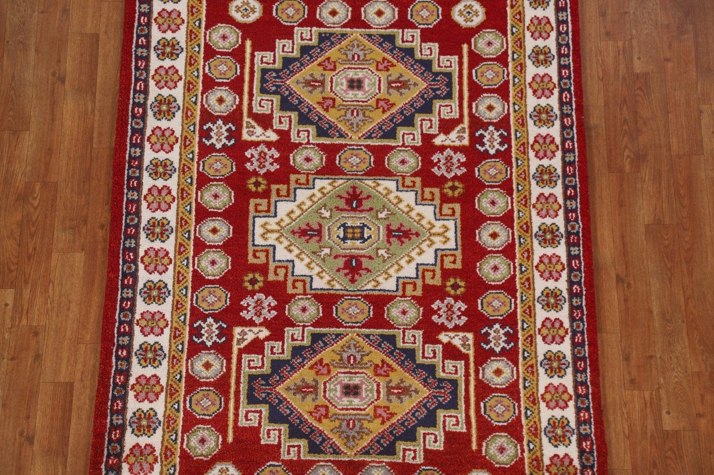 Red Wool Kazak Oriental Area Rug 4x6