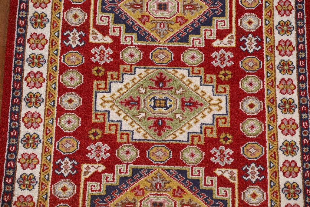 Red Wool Kazak Oriental Area Rug 4x6