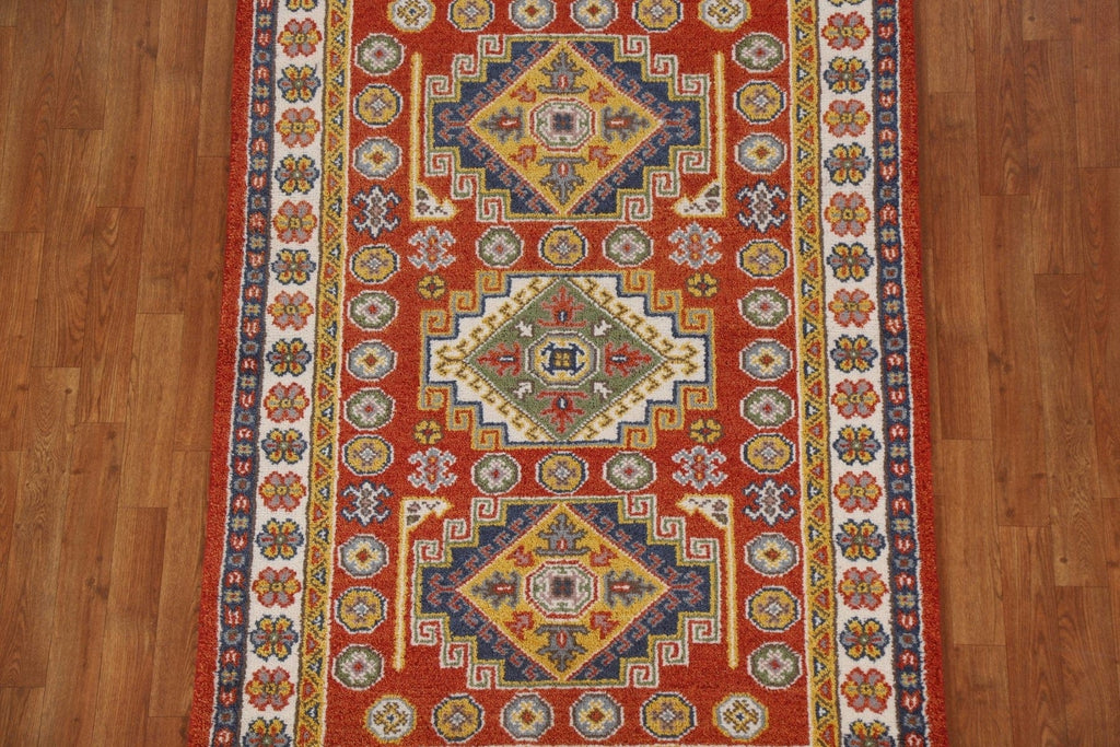 Geometric Kazak Oriental Area Rug 4x6