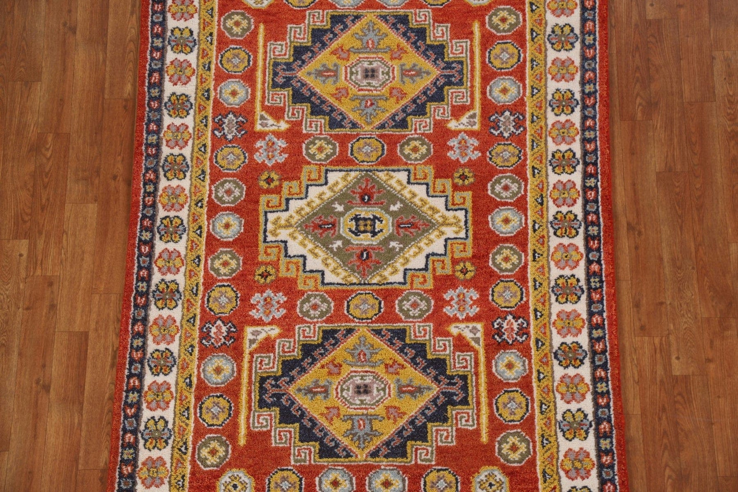 Geometric Kazak Oriental Area Rug 4x6