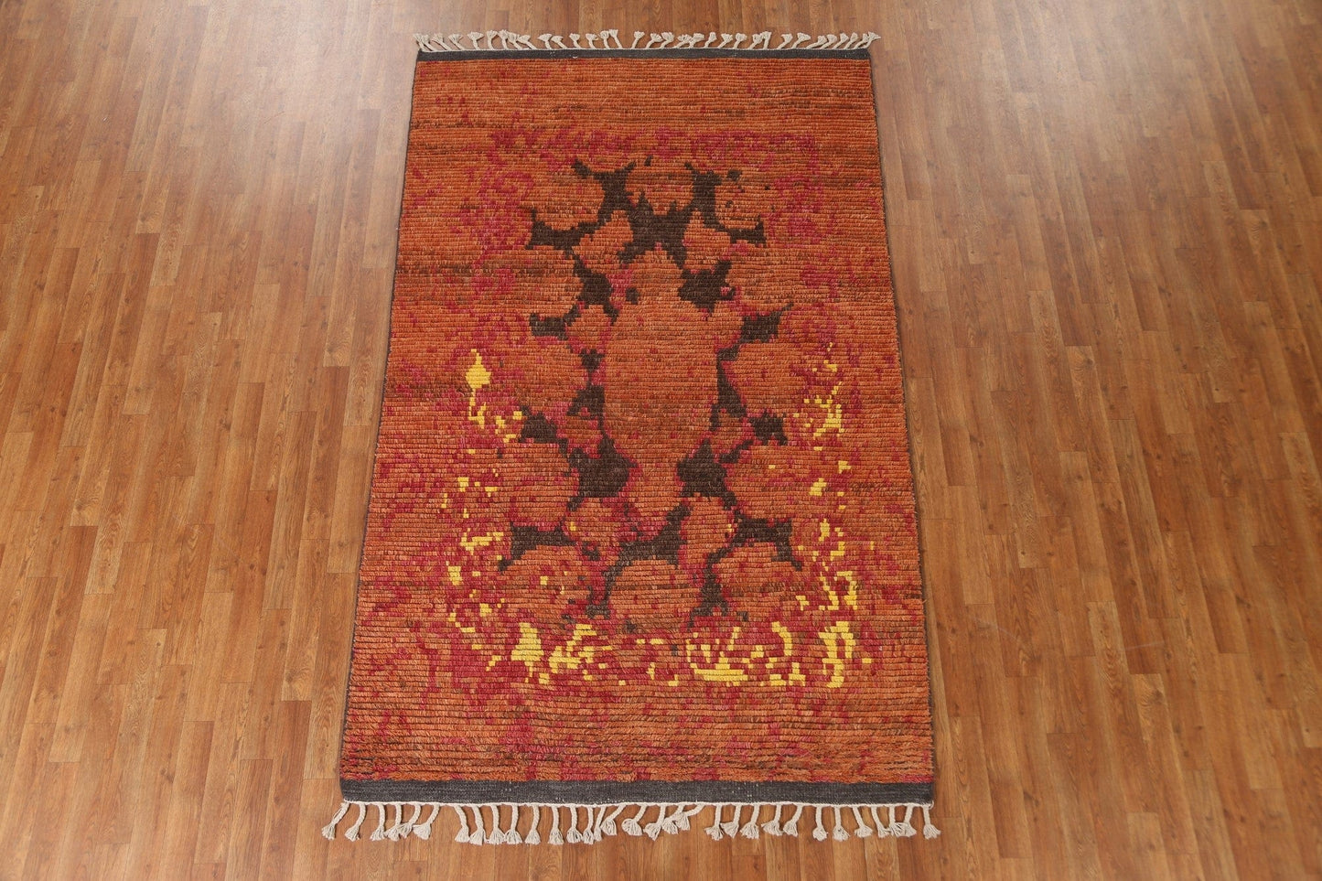 Orange Moroccan Oriental Area Rug 5x8