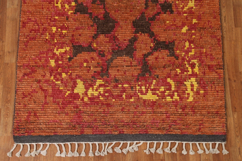 Orange Moroccan Oriental Area Rug 5x8